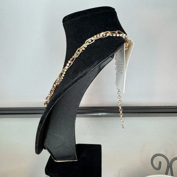 NWT Ettika Double Interlocking Gold Chain Link Necklace - Picture 4 of 6